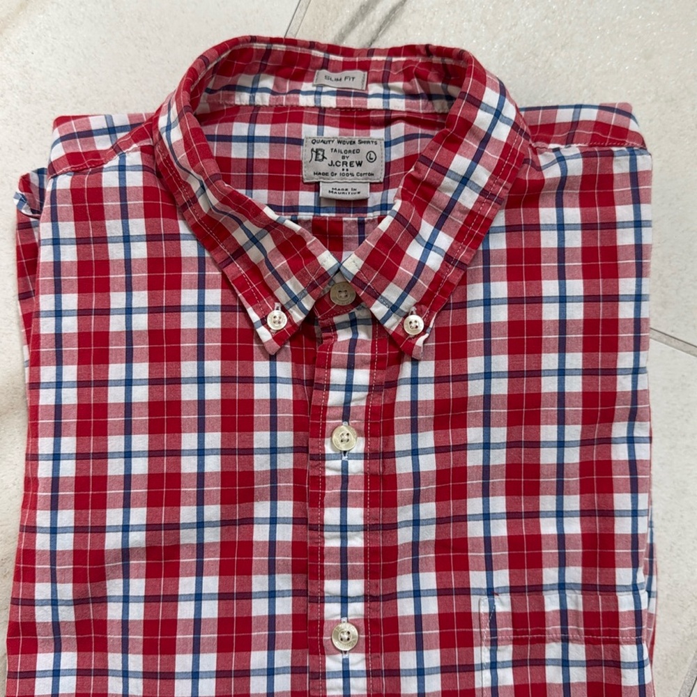 Men’s J. Crew slim fit gingham shirt